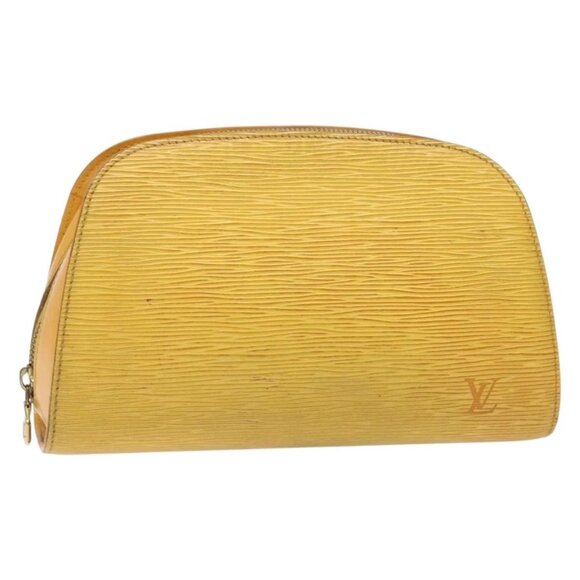 LOUIS VUITTON Epi Dauphine GM Pouch Yellow LV Auth 140087 - Picture 1 of 16